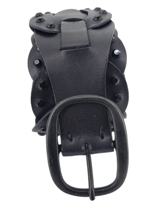 Cintura donna alta intrecciata con strass nero Puntovita & Arsenice | PV2346NERO